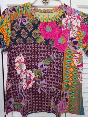 Johnny Was Multicolor Short Sleeve Tee